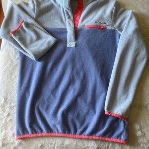 Columbia Blue Fleece Quater button pullover Jacket size small
